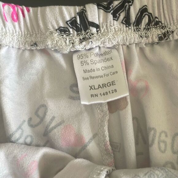 Pj pajama bottom shorts colorful pink love my bed glitter heart size XL - Picture 5 of 10